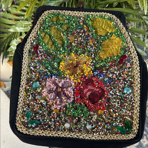 Vintage 1950s VELDORE HOUSTON Hand Beaded Shoulder Bag - Picture 5 of 14